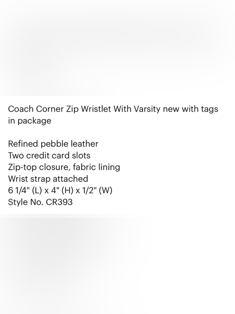 Coach Corner Zip Wristlet Varsity Logo NWT - Picture 6 of 6